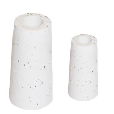 Imagem de Mini Vaso Decorativo Para Sala Peônia Artesanal De Cimento Com Granili