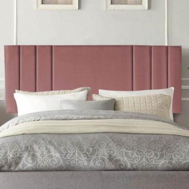 Imagem de Painel Estofado Luxo Grécia 160cm Queen Size Para Cama Box Suede Rose 