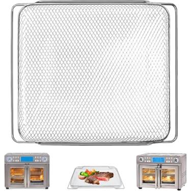 Imagem de GWYSY Cesta de substituição para fritadeira a ar Emeril Lagasse Dual Zone 360 Forno 25 QT Air Fryer Convection Toaster Forno, 35.8 cm x 30.0 cm de malha de aço antiaderente, acessórios de rack de