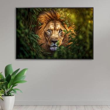 Imagem de Quadro Leao Selvagem Na Natureza - MeMoldura, Chassi Borda Infinita, 6