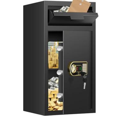 Imagem de Cofre extra grande à prova de fogo de 7,5 metros cúbicos para empresas, cofre antifurto com compartimento para quedas, teclado digital, chave sobressalente, cofres comerciais resistentes para