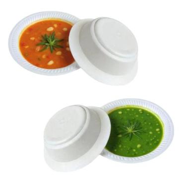 Imagem de Kit 500 Cumbuca sopa cumbuca caldo descartável térmica 200ml - Genéric