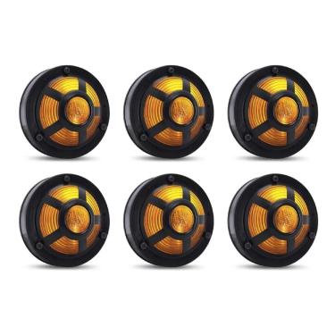 Imagem de 6 Lanterna Lateral Degrau Com Aro Tela Base Reta Gf0123am