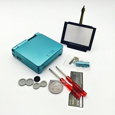 Imagem de EXSEK Pacote de carcaça de substituição compatível com Gameboy Advance SP (turquesa)