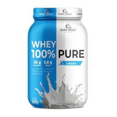 Imagem de Whey 100% Pure 900g Pote - Dark Wolf Nutrition Proteína por Dose – Pós-Treino com BCAAs – Suplemento Alimentar para Ganho de Massa Muscular (900g, Leitinho)