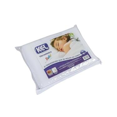 Imagem de Travesseiro Viscoelástico para Bebê Kel | Antialérgico, Antiácaro, Ergonômico, Não Esquenta, Tamanho 30x40 cm – Seguro, Confortável e com Tecnologia da NASA