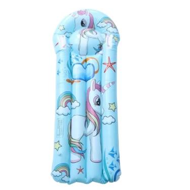 Imagem de Boia Inflável Infantil, Unicórnio Azul, Espreguicadeira de piscina infantil (Azul)