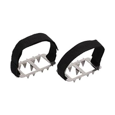Imagem de 10 Tooth Crampon Snow Ice Traction Cleats Sapatos de aço inoxidável Correntes para o inverno Atividades ao ar livre Caminhadas Snowshoeing Calçados esportivos Gancho ajustável