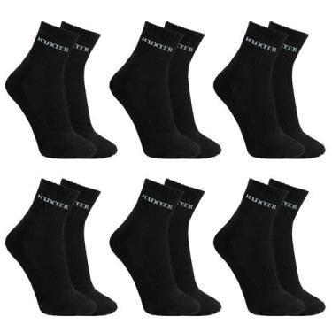 Imagem de Kit 6 Pares Meias Originais Huxter Cano Médio Algodão, Preto