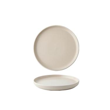 Imagem de Prato de cerâmica para bife de restaurante, prato de comida ocidental com personalidade - bege