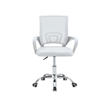 Imagem de Cadeira Escritório Giratória Conthey Arco Com Braço Altura Ajustável Malha Respirável Branca