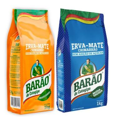Imagem de Kit 1 Erva-mate Barão Moída Grossa e Tradicional Chimarrão - Barão de 