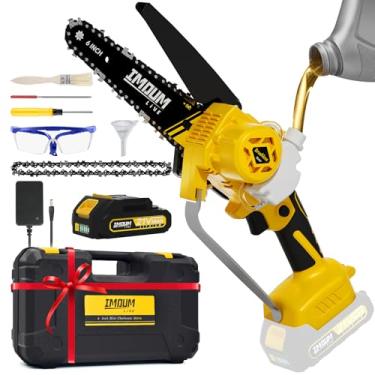 Imagem de IMOUMLIVE Mini Motosserra Sem Fio De 6 Polegadas, Serra Poda A Bateria, Elétrica Potente Com Lubrificador Automático, Motor Escovas, Superleve, Portátil, Pequena, Portátil Para Mulheres, Presente Id