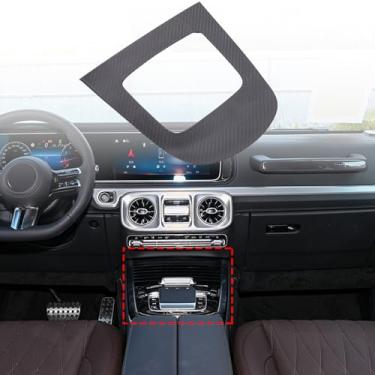 Imagem de TINKI 100% fibra de carbono real console central painel de mudança de marchas acabamento para Mer@cedes Benz G Class AMG Wagon Cross Country SUV W463 G350 G450D G500 G63 2025 2026+ acessórios de
