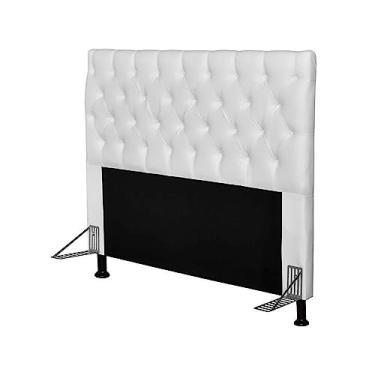 Imagem de Cabeceira Cama Box Casal 140cm Cristal Corino Branco - JS Móveis