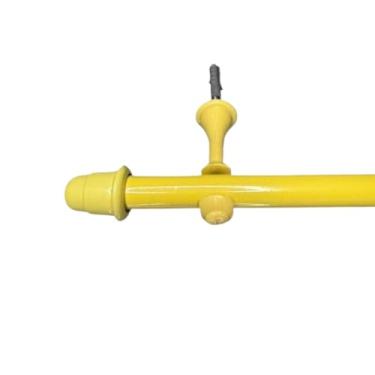 Imagem de Kit Varão de cortina Simples de Aço 2,40 metros 19mm, Bastão Varal de cortina Ferro(Marfim)