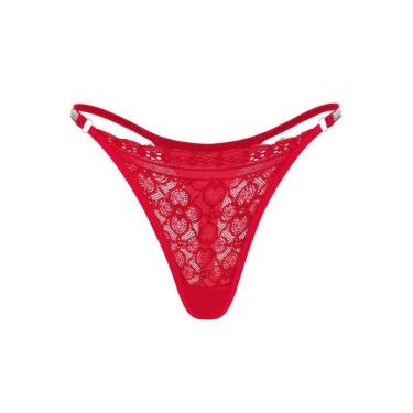 Imagem de Tanga Feminina Calcinha Fio Dental Cintura Baixa Fita Brilho