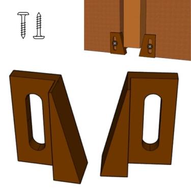 Imagem de 3 pares - Guia de porta de bolso - Encaixe universal montado na batente (marrom) | Grovers Home Solutions