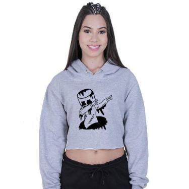 Imagem de Cropped Moletom Feminino Dj Marshmello Debby - Lafre, Cinza, M