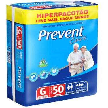 Imagem de Fralda Geriátrica Prevent Care Tamanho G - 50 UNIDADES