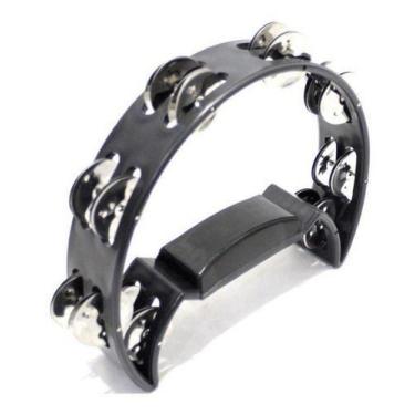 Imagem de Pandeiro Meia Lua Pandeirola Spanking Pro Fire Policarbonato Preto - P