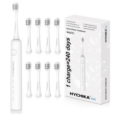 Imagem de Escova de dentes elétrica HYCHIKA 240 dias com bateria 2500mAh 8 cabeç