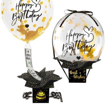 Imagem de Caixa de dinheiro de aniversário UQM Caixa de balão Pull Money atualiz