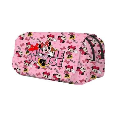 Imagem de Bolsa Escolar Estampada Com Mickey Minnie Disney, Estojo De Caneta Dob