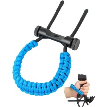 Imagem de TOPARCHERY Alça de pulso de arco composto ajustável para tiro com arco e flecha, acessórios de tiro ao alvo (azul)