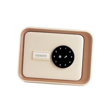 Imagem de IEUDNS Cofrinho com senha e impressão digital Cofrinho de segurança com impressão digital Recipiente de armazenamento prático e criativo para presentes, Cáqui