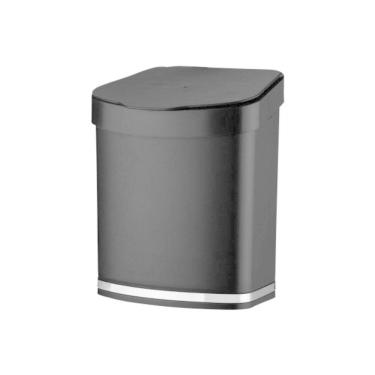 Imagem de Lixeira Em Plástico Eleganza 2,5L Future Preto E Cromado