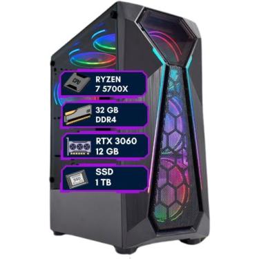 Imagem de PC GAMER RYZEN 7 5700x,MB A520, 32GB Ram DDR4, SSD 1TB, GTX 3060 12GB,
