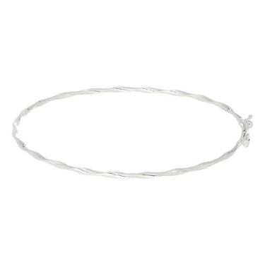 Imagem de Bracelete Acabamento Fino Fio Torcido Prata 925 Italiana - Loja Das Pr