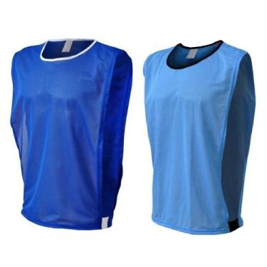 Imagem de Kit Misto com 10 Coletes de Futebol (5 Azul Royal e 5 Azul Celeste) - 