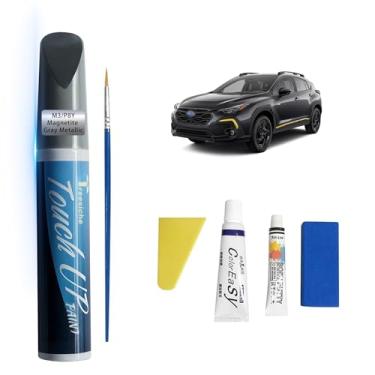 Imagem de Treesiche Tinta de retoque M3/P8Y cinza magnetita metálica para SUBARU correspondência exata, kit de reparo de arranhões de pintura de carro, caneta removedor de arranhões 2 em 1 com cor matched