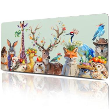 Imagem de Vimorco Tapete de mesa para desktop, mouse pad grande estendido para jogos 80 cm x 40 cm, à prova d'água, mousepad, 2GG, festa de animais