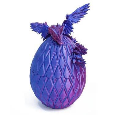 Imagem de Dragon Egg Flavery impresso em 3D com dragão voador dentro