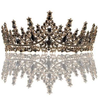Imagem de Bandana Princess Tiara com strass de cristal gótico para mulheres - Fe