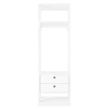 Imagem de Módulo Guarda Roupa Closet 58cm Com 2 Gavetas Titan Branco Velluto - Móveis Leão