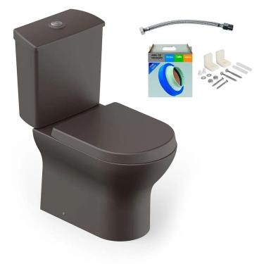 Imagem de Kit Vaso Sanitário Com Caixa Acoplada Completo Roca Nexo Cafe C343723006/c343723012
