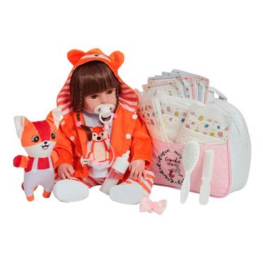 Imagem de Bebê Reborn Boneca Realista Raposinha Com Bolsa Pelúcia - Cegonha Rebo