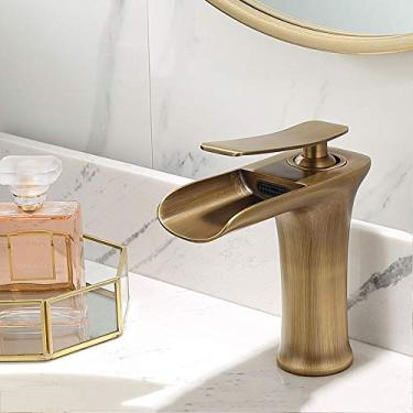 Imagem de Torneiras, torneiras de lavatório em cascata, torneiras de banheiro em latão formiga, misturador, lavatório, torneira/cor/altura: 17 cm
