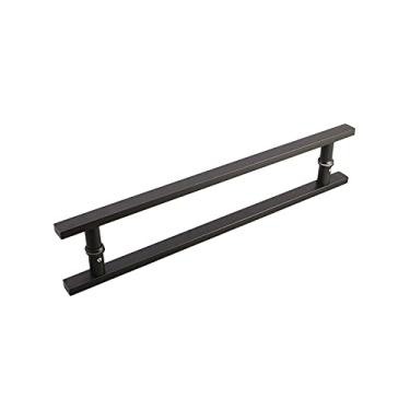 Imagem de Puxadores de porta de pressão para chuveiro de casa de banho em aço inoxidável de alta resistência, espaço entre centros de orifícios de maçaneta de porta de vidro de um só lado, 440 mm (tamanho: 440