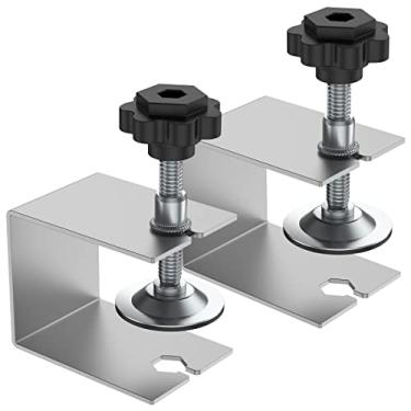 Imagem de 2 braçadeiras de instalação frontal de gaveta de aço inoxidável clipes de fixação de gaveta rápida ferramenta de gabarito móvel grampos de fixação de ângulo reto para montagem de mesas de mesa (prata)