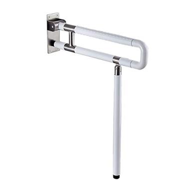 Imagem de Barra de apoio para vaso sanitário, barras de apoio para deficientes, corrimãos dobráveis com anéis de fluorescência nas pernas, barra de apoio de banho de segurança para idosos grávidas com