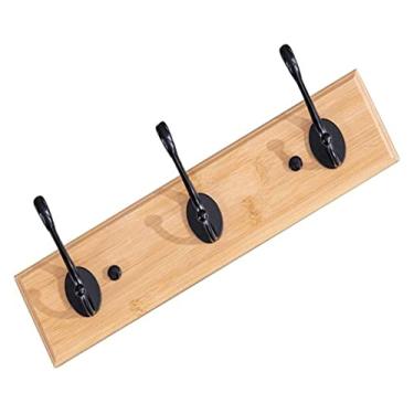 Imagem de Cabide de parede para cabide montado na parede, 3 ganchos para entrada, banheiro, quarto, cozinha, ganchos de parede de mudroom ganchos de porta cabideiro