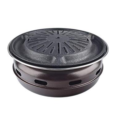 Imagem de Churrasqueira para churrasco, churrasqueira, churrasqueira a carvão doméstica coreana sem fumaça, fogão de chapa galvanizada, 100% pedra Maifan, 9 estilos (cor: F)