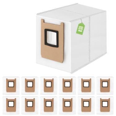 Imagem de 12 peças para sacos de pó Eufy E25 Omni/E28 Omni de substituição compatíveis com sacos de aspirador de pó Omni Robot E25 Omni/E28 (grande capacidade de 3.L)