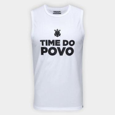 Imagem de Regata Corinthians Time do Povo Masculina - Bomache, Branco, P