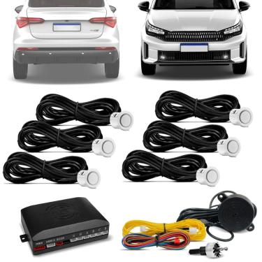 Imagem de Sensor de Ré 6 Pontos Prata KX3 para Multimídia Android Univ